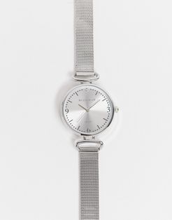 mesh bracelet watch in silver
