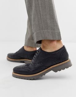 leather brogue shoe in black