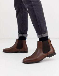 leather chelsea boot in brown