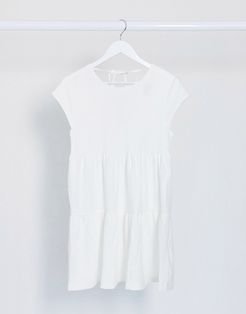 babydoll mini dress in ecru-Cream