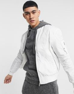 bomber jacket in ecru-White