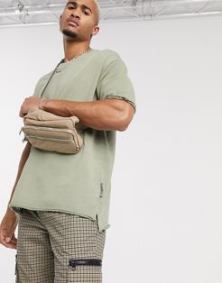 box fit t-shirt in khaki-Green