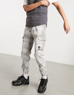 cargo sweatpants in gray tie dye-Grey