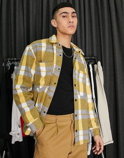 flannel overshirt in yellow plaid