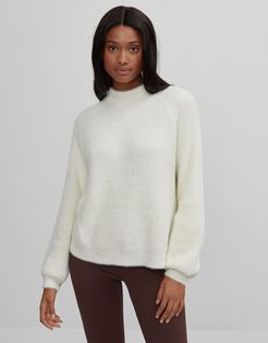 fluffy knit sweater in cream