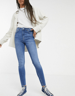 high rise skinny jean in blue-Blues