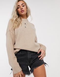 oversized sweater in camel-Brown