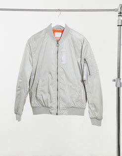 padded bomber jacket in gray-Grey