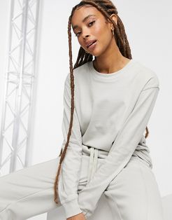 unisex organic cotton oversized sweatshirt co-ord in gray-Grey