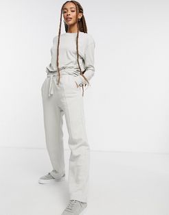 unisex wide leg sweatpants in gray-Grey