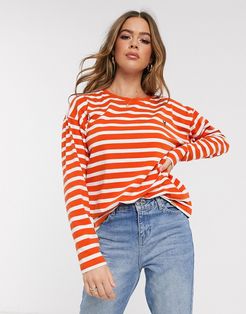 Oline stripe sweatshirt-Orange