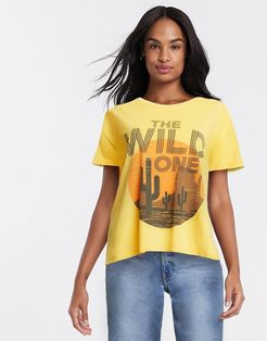 the sild one slogan t-shirt in yellow