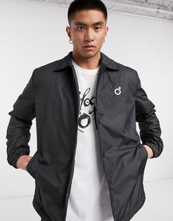 popper coach jacket in black