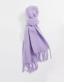 super fluffy recycled yarn scarf in purple