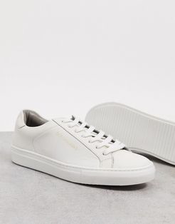 leather sneakers in white