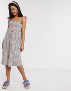 elena striped cami mini dress-Multi