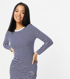 cilli striped long sleeve t-shirt dress in navy