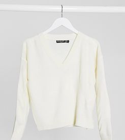 kansas v-neck sweater-White