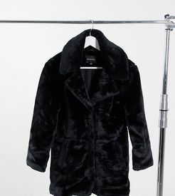 tasmin faux fur coat-Black