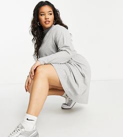 Lizzie high neck smock dress in gray-Grey