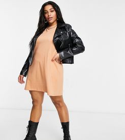 Xena T-shirt dress in sand-Brown