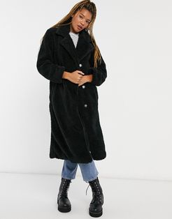 tasmin teddy coat in black