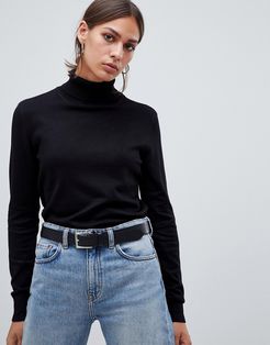 Classic High Neck Sweatshirt-Black