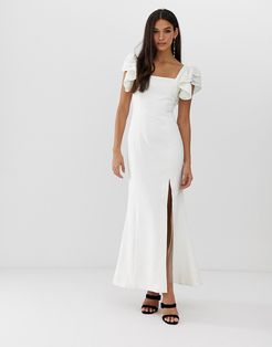 heart of me ruflfe gown-White