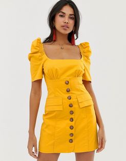 subscribe mini dress-Yellow