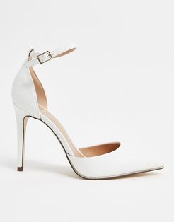 by ALDO Iconis vegan heeled pumps with ankle strap in white