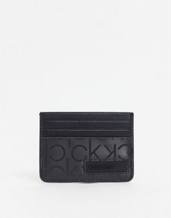 6cc leather cardholder in black