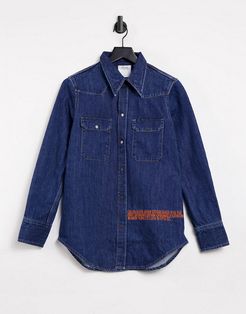 EST 1978 Western shirt in dark blue-Blues