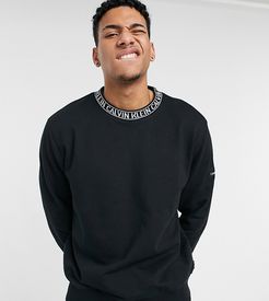 exclusive to ASOS neck logo relaxed fit sweatshirt in ck black