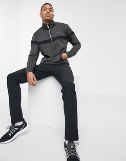 Performance half-zip with chest stripe in gray-Grey