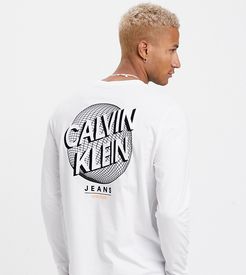 ASOS exclusive oversized long sleeve t-shirt with back print globe logo in white