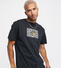 ASOS exclusive oversized t-shirt with small white noise logo in black