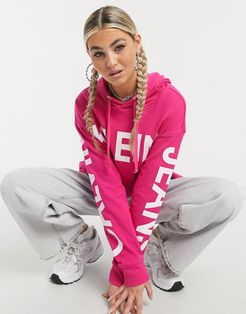 logo sleeve hoodie in pink