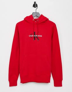 monogram chest logo hoodie in red