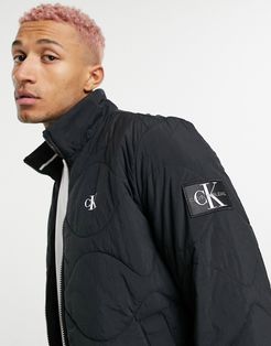 quilted nylon jacket in black