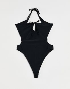 Bandeau Cut Out Swimsuit in Black