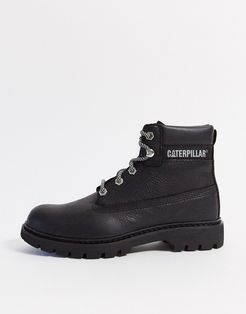 CAT leather hiker boots in black