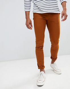 Skinny Fit Chino In Rust-Brown