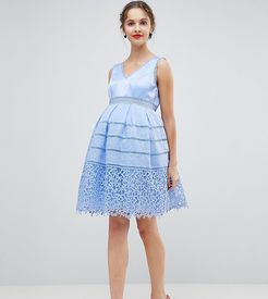 Cutwork Lace Dress-Blue