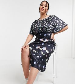 floral dress in navy-Blues