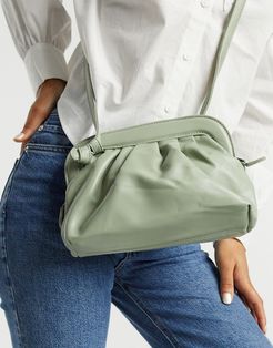 crossbody ruched bag in sage green