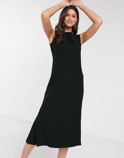 Closet fit and flare midi dress in black