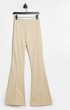 Club L tailored flare leg pants in stone-Grey