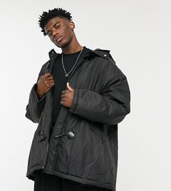 coach jacket with duffle details in black