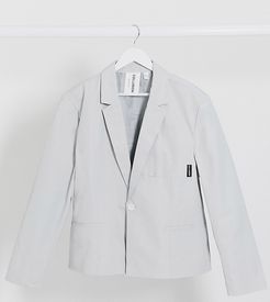 nylon boxy blazer with zip pocket in grey