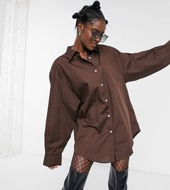 oversized dress shirt in brown